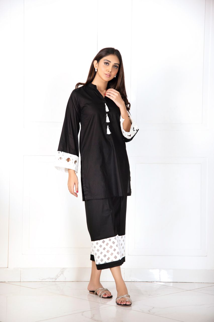 monochrome dress pakistan-shk-829