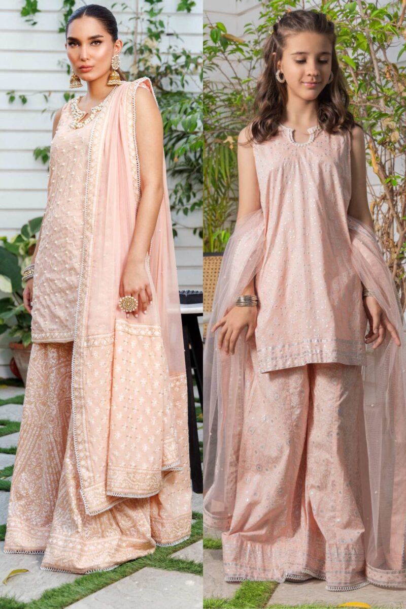 Mother daughter matching outfits pakistani
