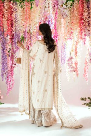 Pakistani designer ivory dress