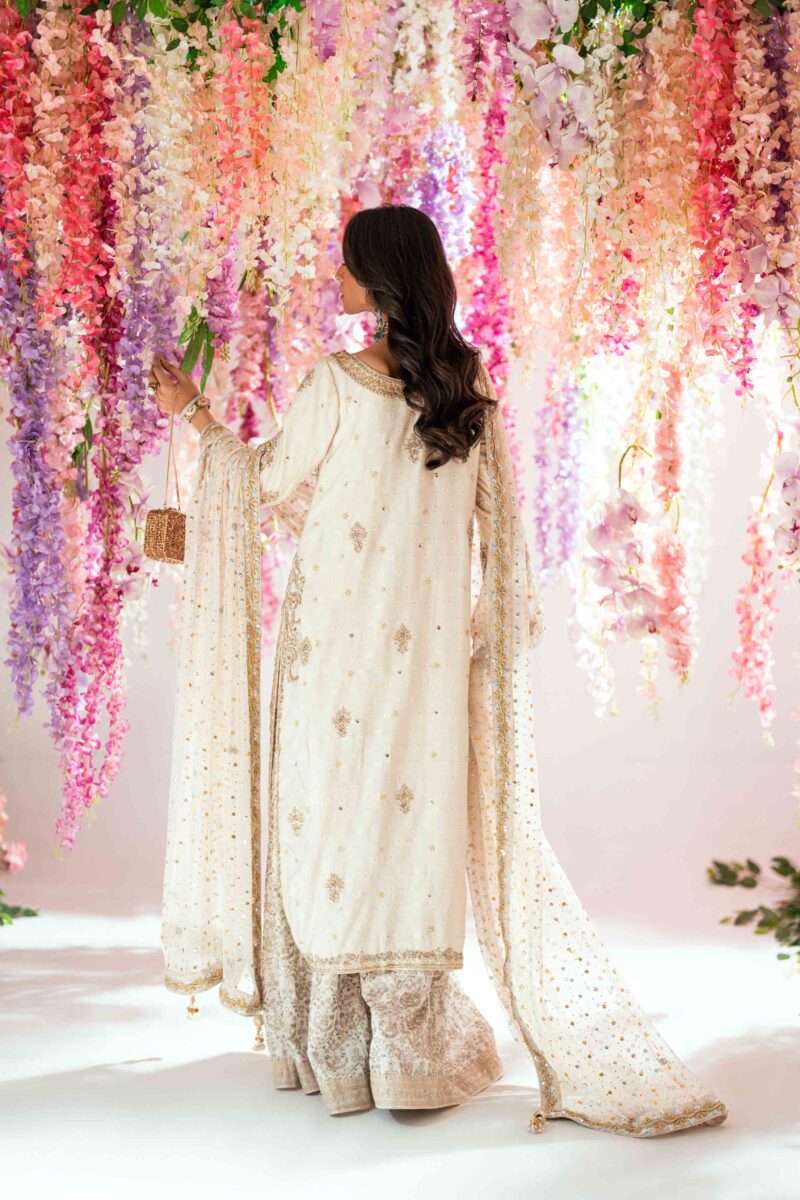 Pakistani designer ivory dress