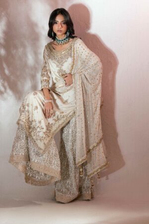 Pakistani designer ivory dress