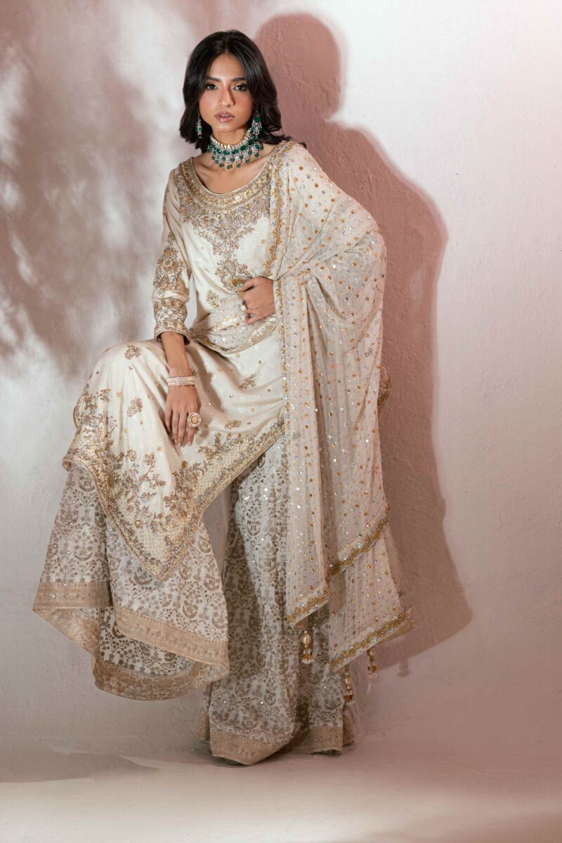 Pakistani designer ivory dress