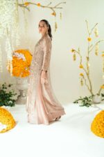 Pakistani Designer Rose Gold Long Coat