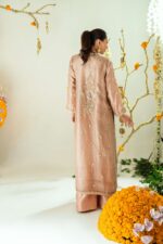 Pakistani Designer Rose Gold Long Coat