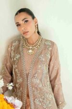 Pakistani Designer Rose Gold Long Coat