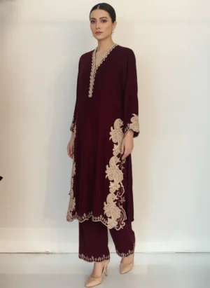 burgundy velvet suit