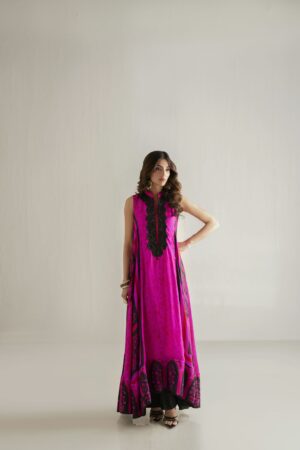candy pink black kaftan