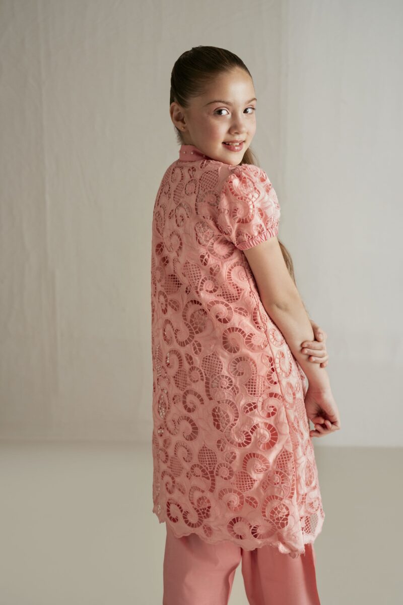 tea pink kids suit