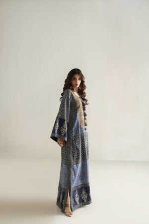 navy blue ajrak blue kaftan
