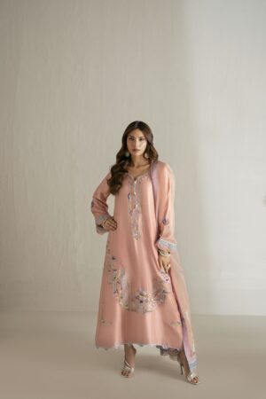 tea pink ferozi kurta set