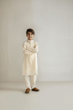 off-white kids kurta set
