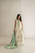 white ferozi dhaka pants set