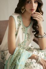 white ferozi dhaka pants set