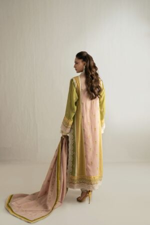 pink off-white kurta set
