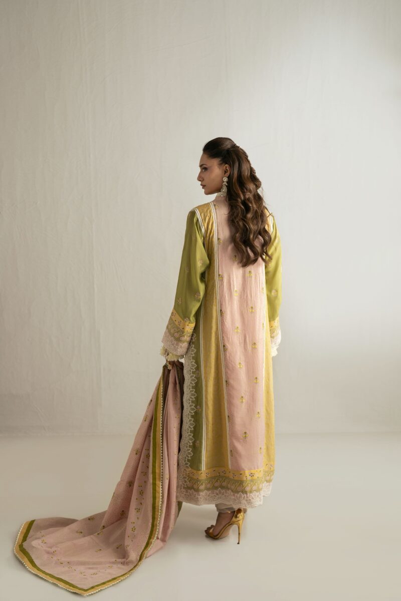 pink off-white kurta set