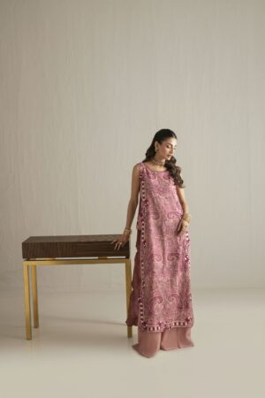 tea pink off-white kurta set