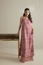 tea pink off-white kurta set