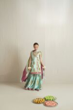 ferozi blue kids gharara set