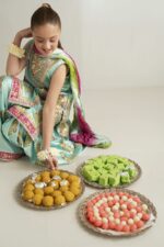 ferozi blue kids gharara set