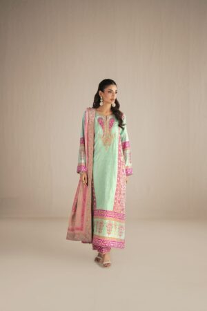 mint green fuchsia kurta set