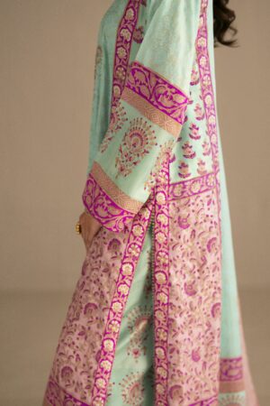 mint green fuchsia kurta set