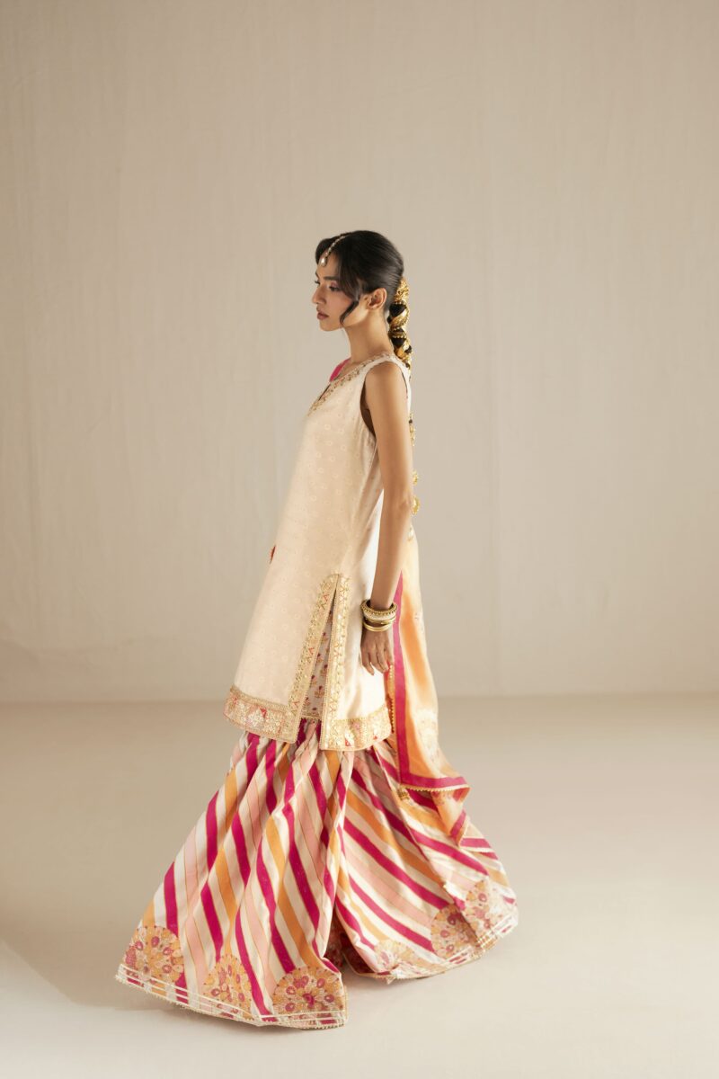 beige gharara set