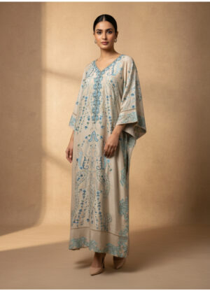 Sandscape Embroidered Print Kaftan