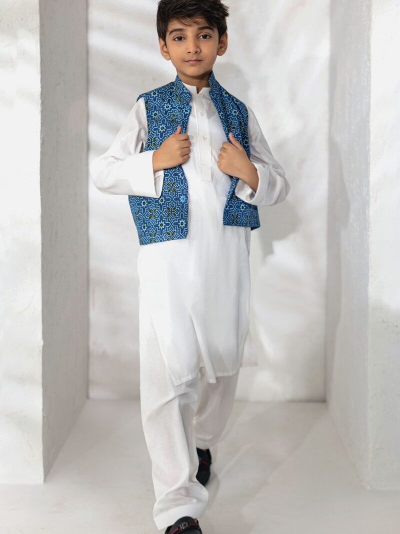 Ajrak Waistcoat Set