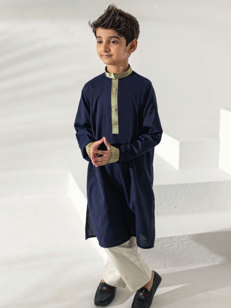 Navy Banarasi Kurta