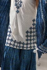 SHK-1670 (5) White Chikan Gharara Suit