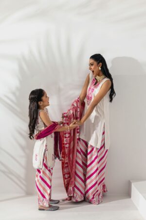 Embroidered Cotton Net Kurta