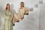 Mint Chiffon Embroidered Suit