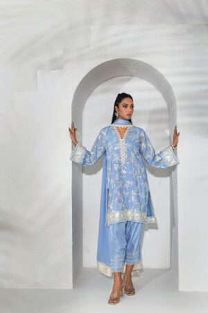 Gara Embroidery Kurta Set