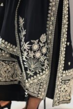 Black Embroidered Chiffon Suit