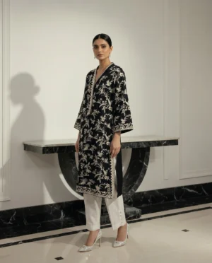 Black Embroidered Kurta Set
