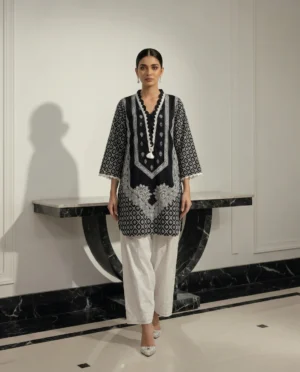 Black and White Cotton Suit