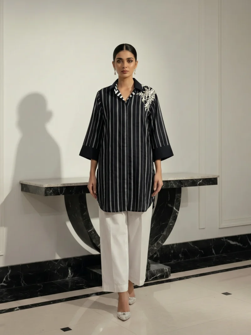 Obsidian Stripe Tunic Set